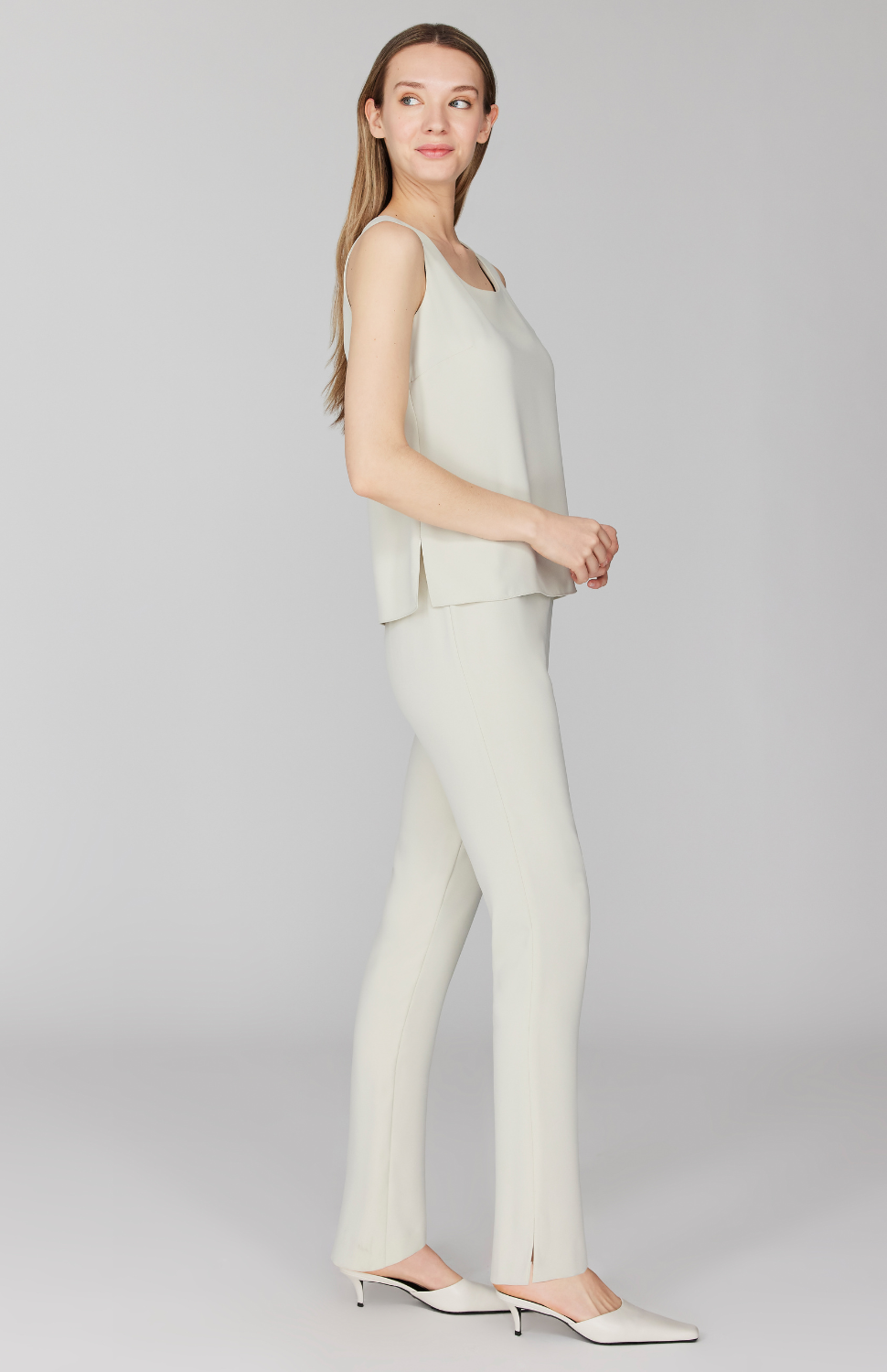 Lustrous Crepe Scoop Neck Tank