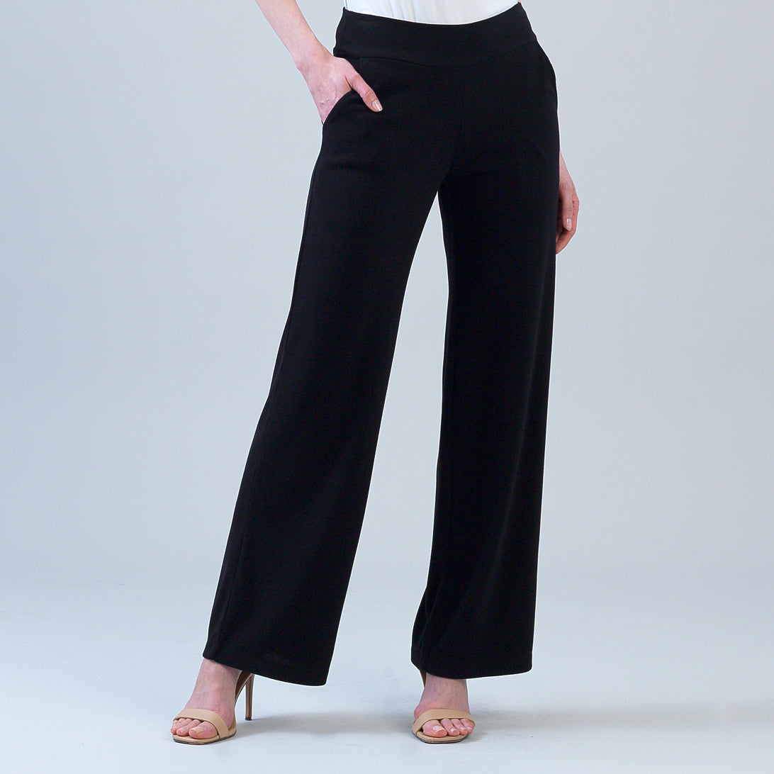 Lounge Knit - Wide Leg Pocket Pant - Black