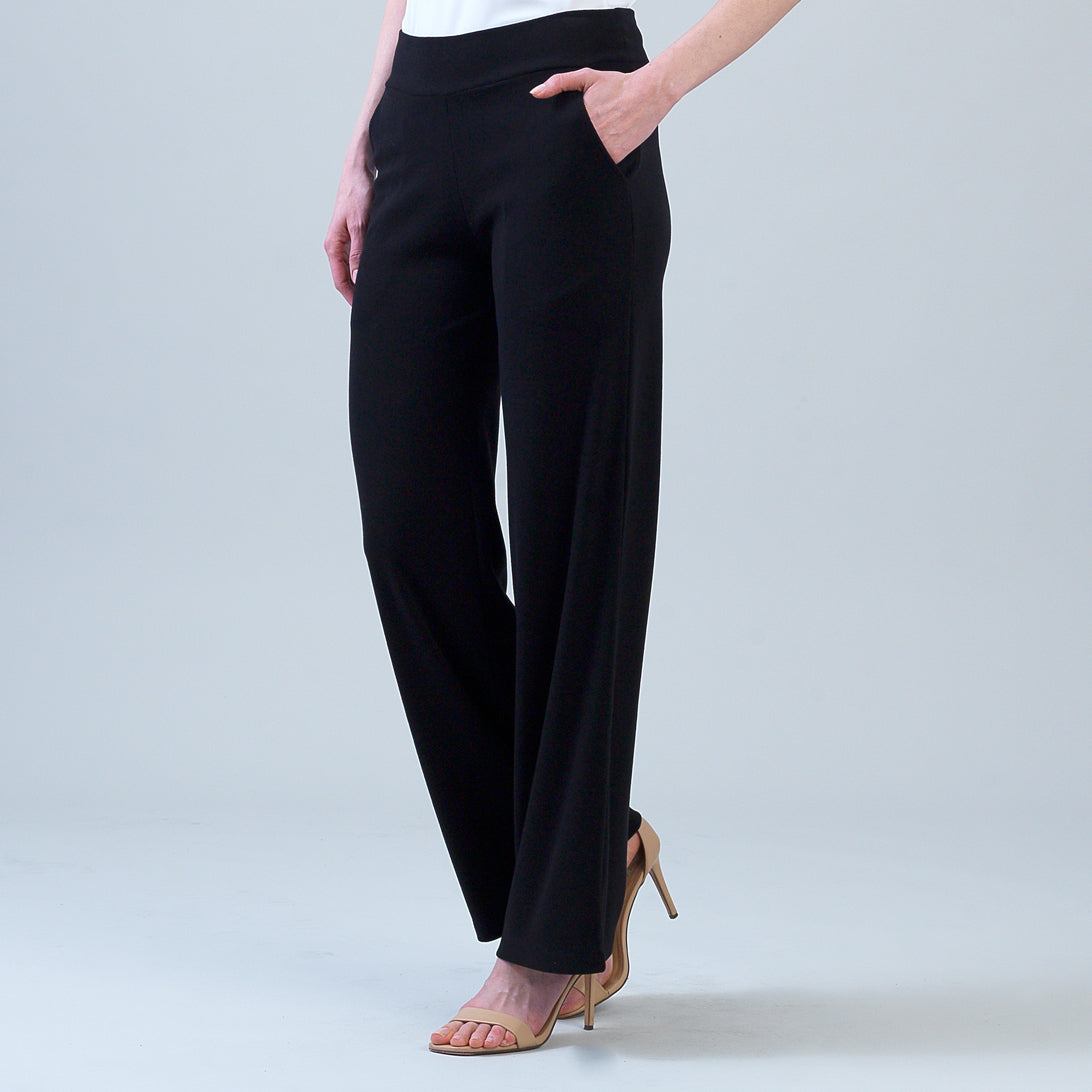 Lounge Knit - Wide Leg Pocket Pant - Black