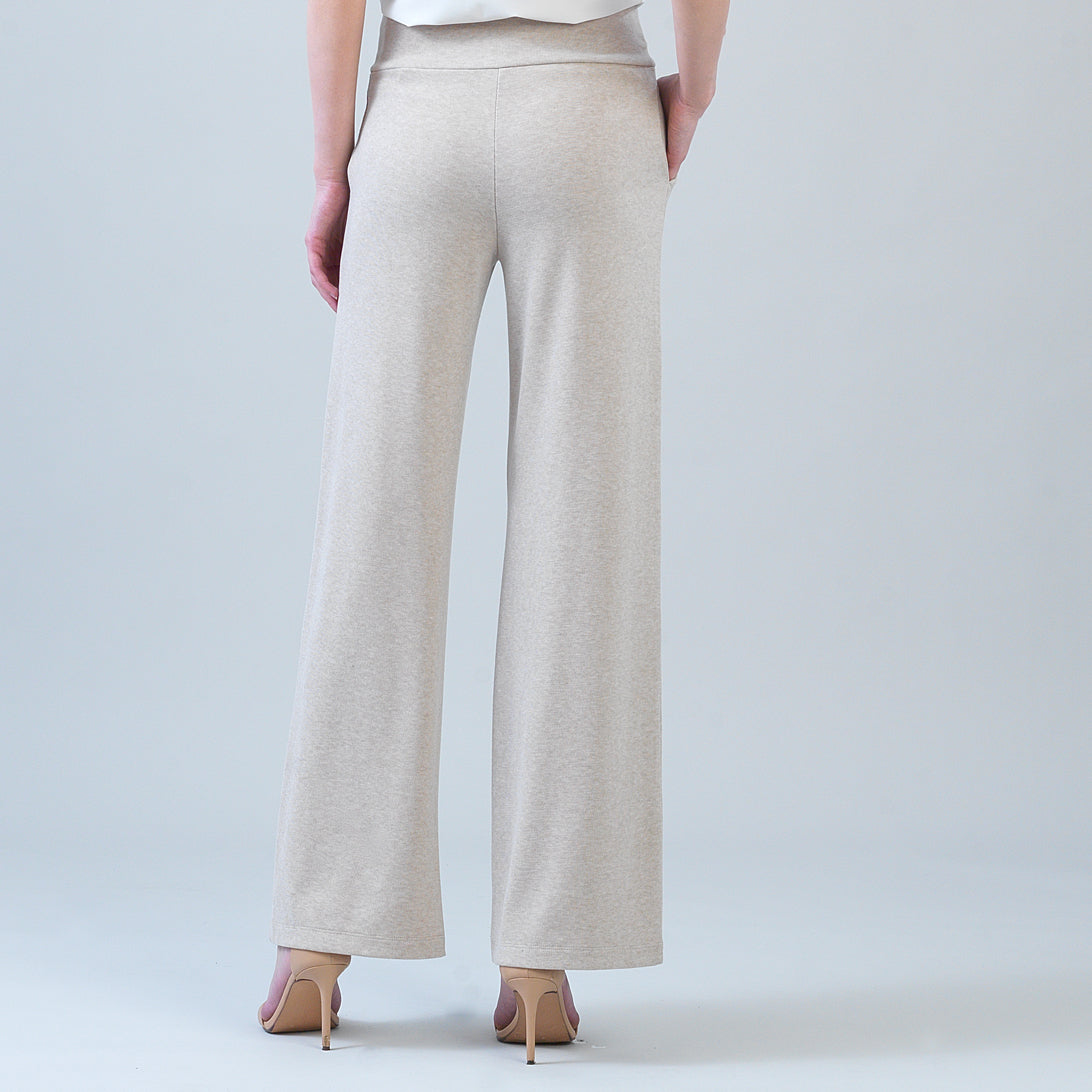 Lounge Knit - Wide Leg Pocket Pant - Natural