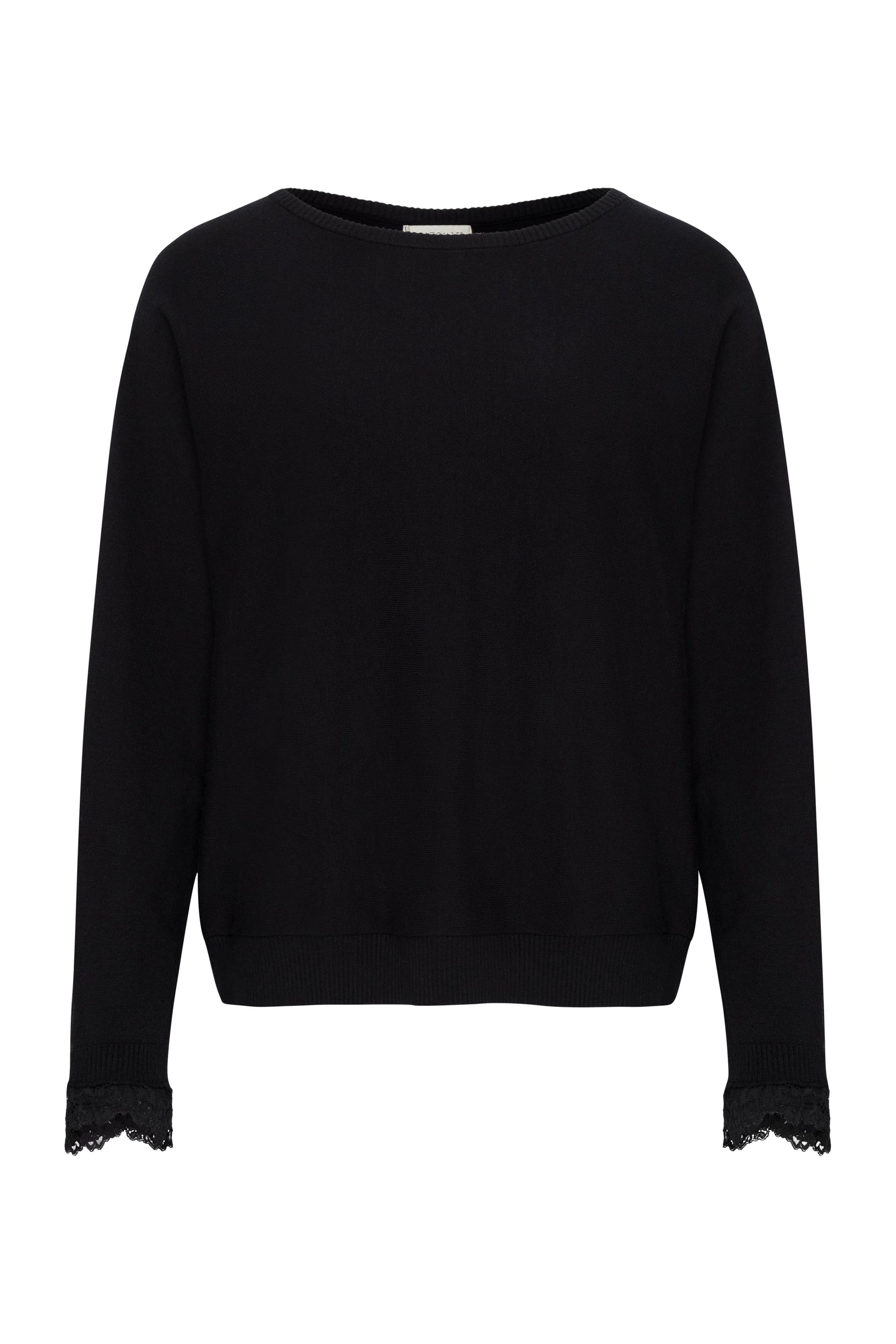 Passion Sweater Knit & Lace Crewneck with Back