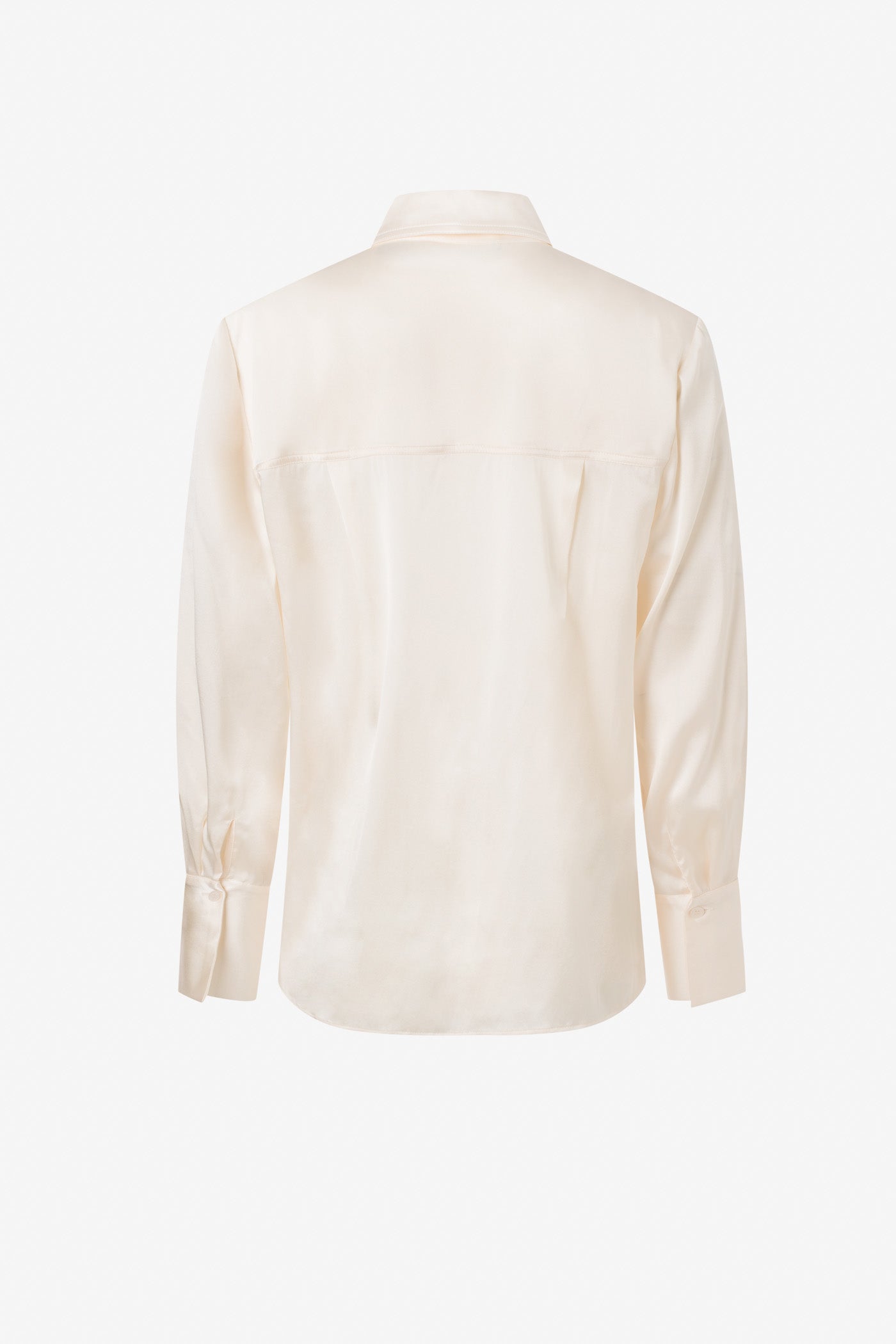 Button down classic stretch silk blouse