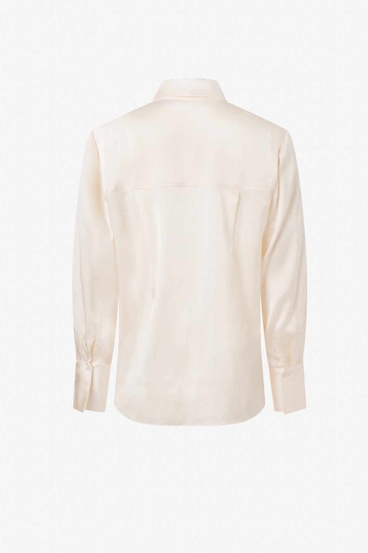 Button down classic stretch silk blouse
