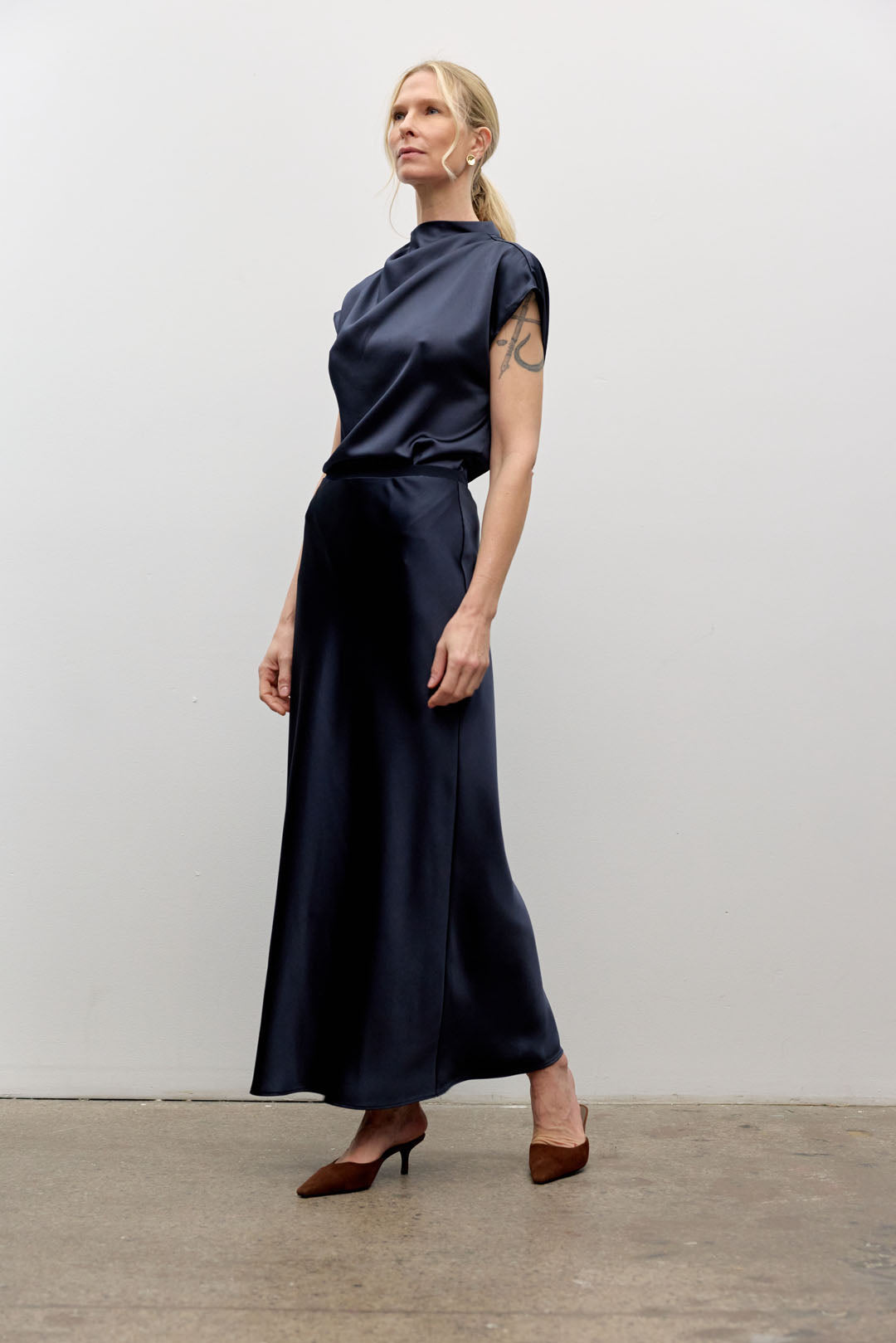 Satin pleated top