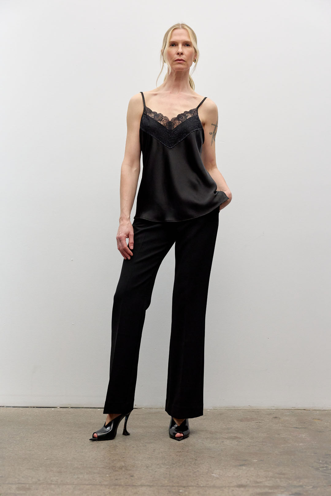 Lace and satin cami