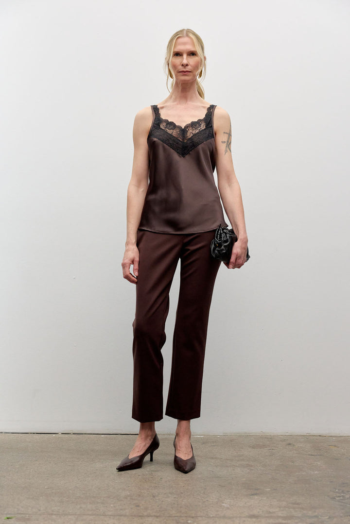 Lace and satin cami