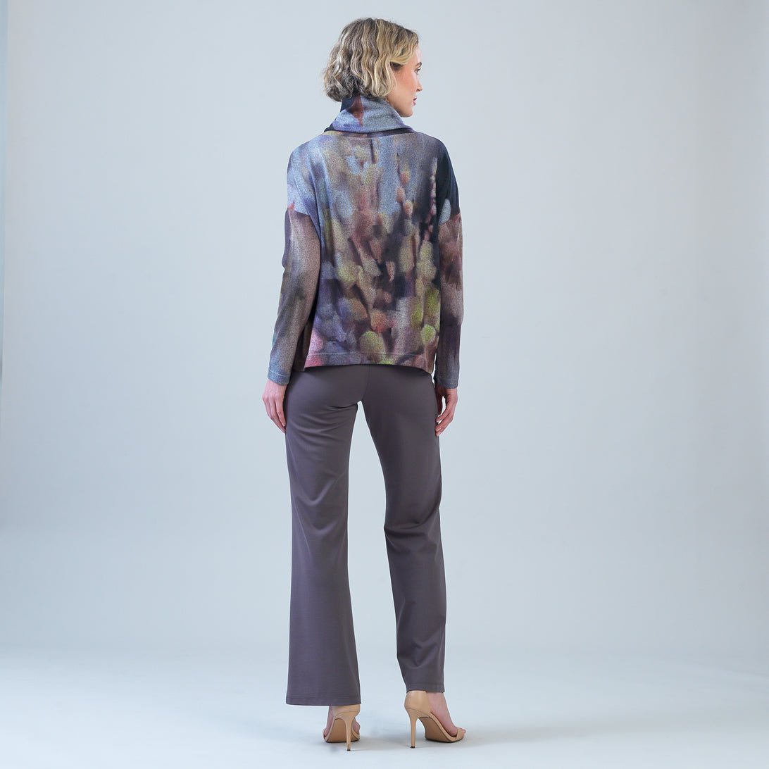 Cozy Knit - Tipped Hem Sweater - Watercolor Garden