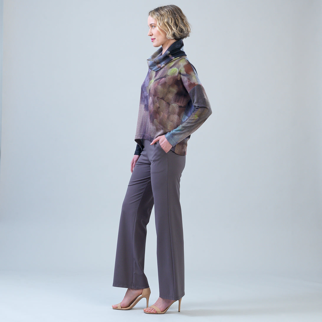 Cozy Knit - Tipped Hem Sweater - Watercolor Garden