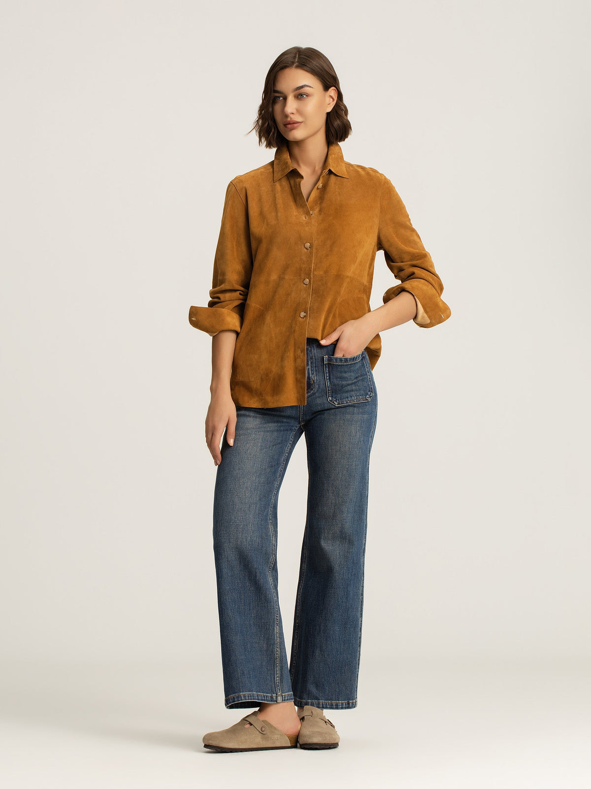 Elara Lambskin Suede Shacket