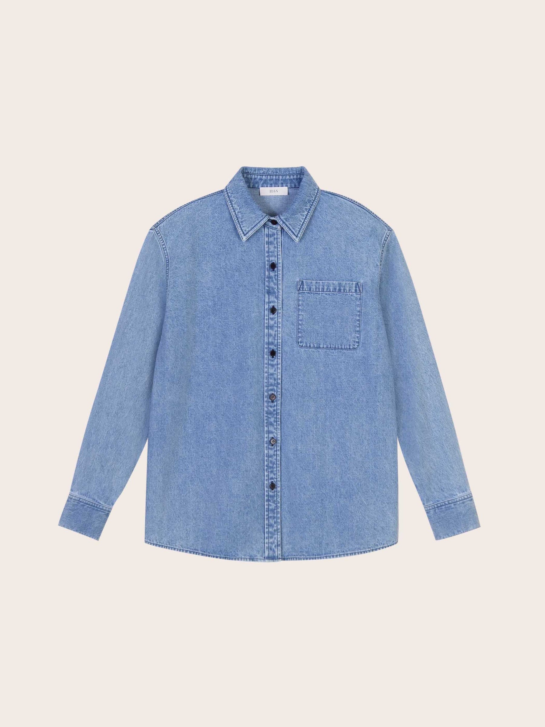 Lara Light Denim Button
Down Top