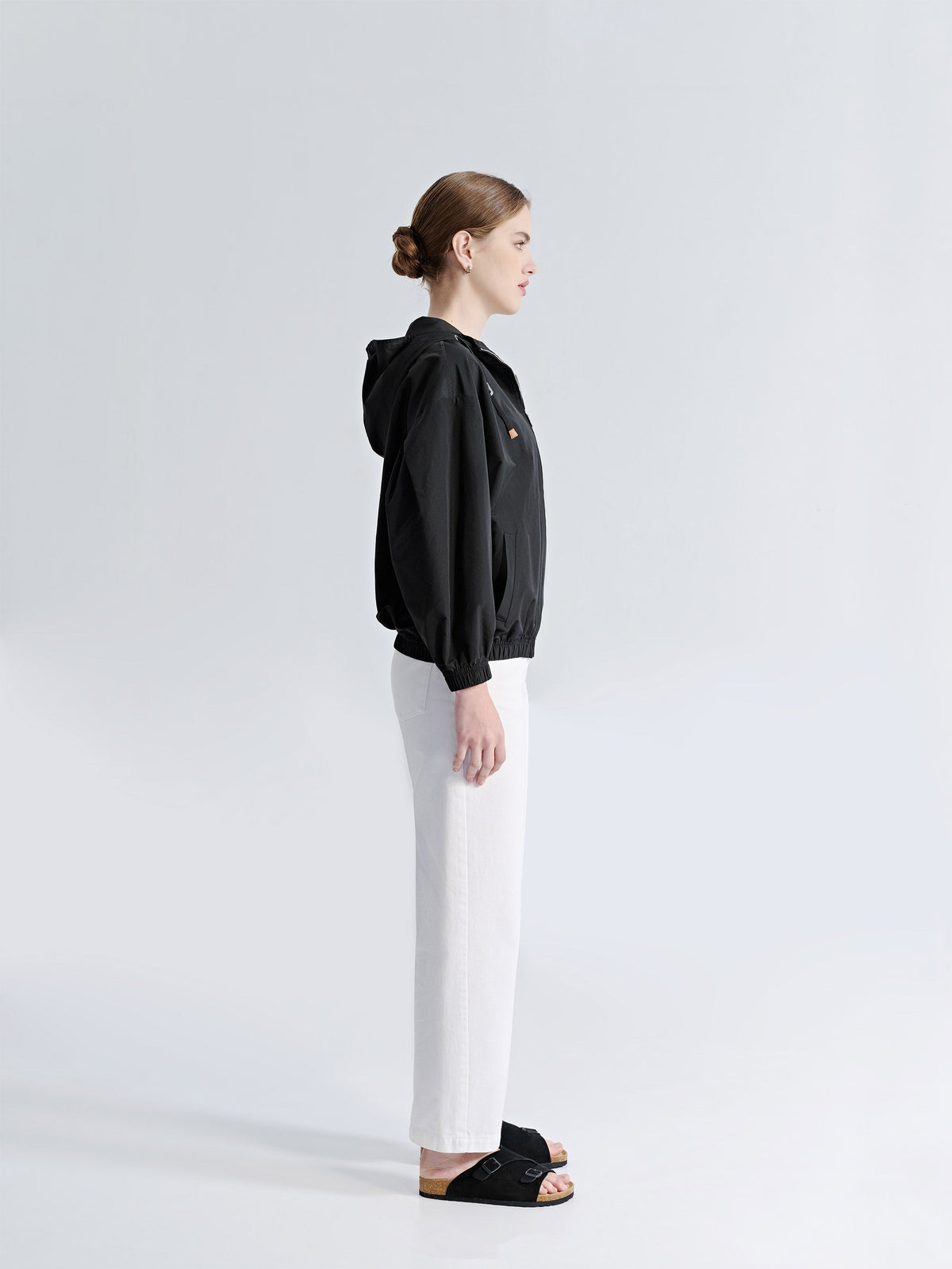 Relaxed Dropped Shoulder Bomber Jacket W/ Hood