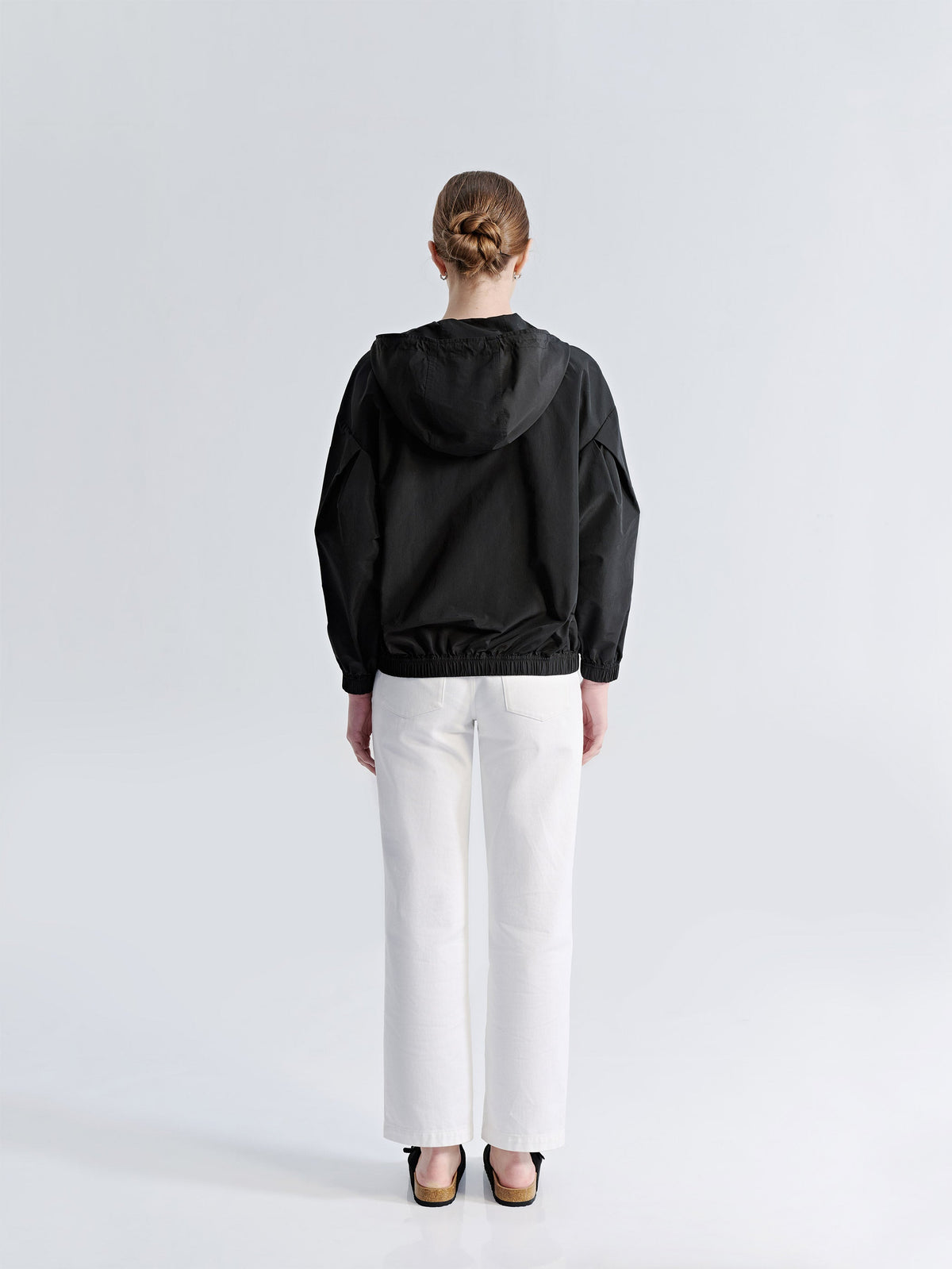 Relaxed Dropped Shoulder Bomber Jacket W/ Hood