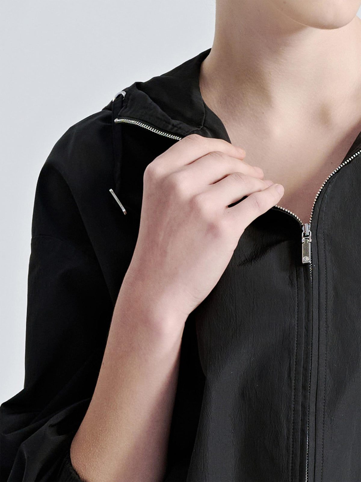 Relaxed Dropped Shoulder Bomber Jacket W/ Hood