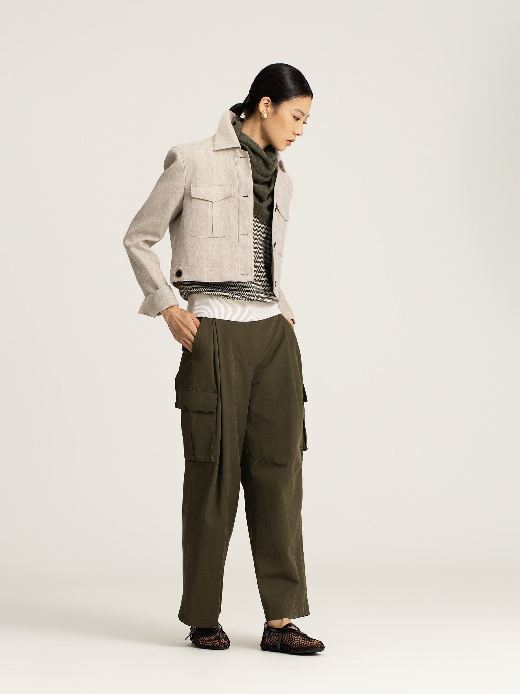 Elia Cropped Linen Jacket