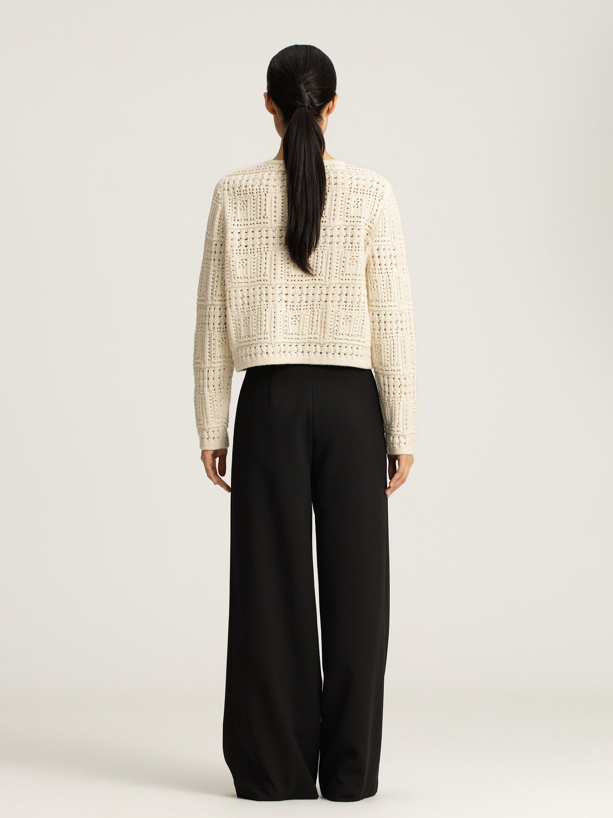 Thea Wool/Cashmere Crochet Cardigan