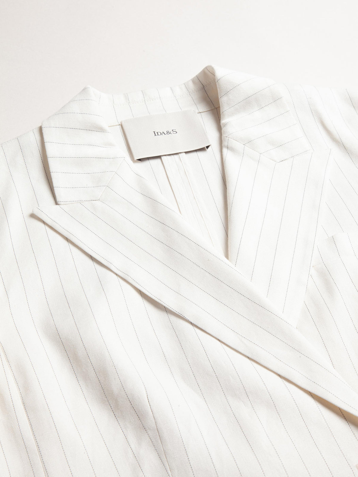 Pinstriped Linen Suit Blazer