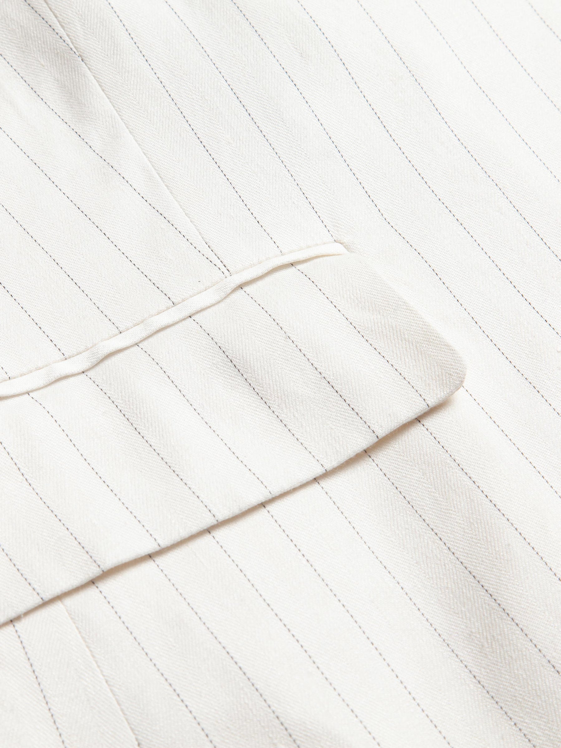 Pinstriped Linen Suit Blazer