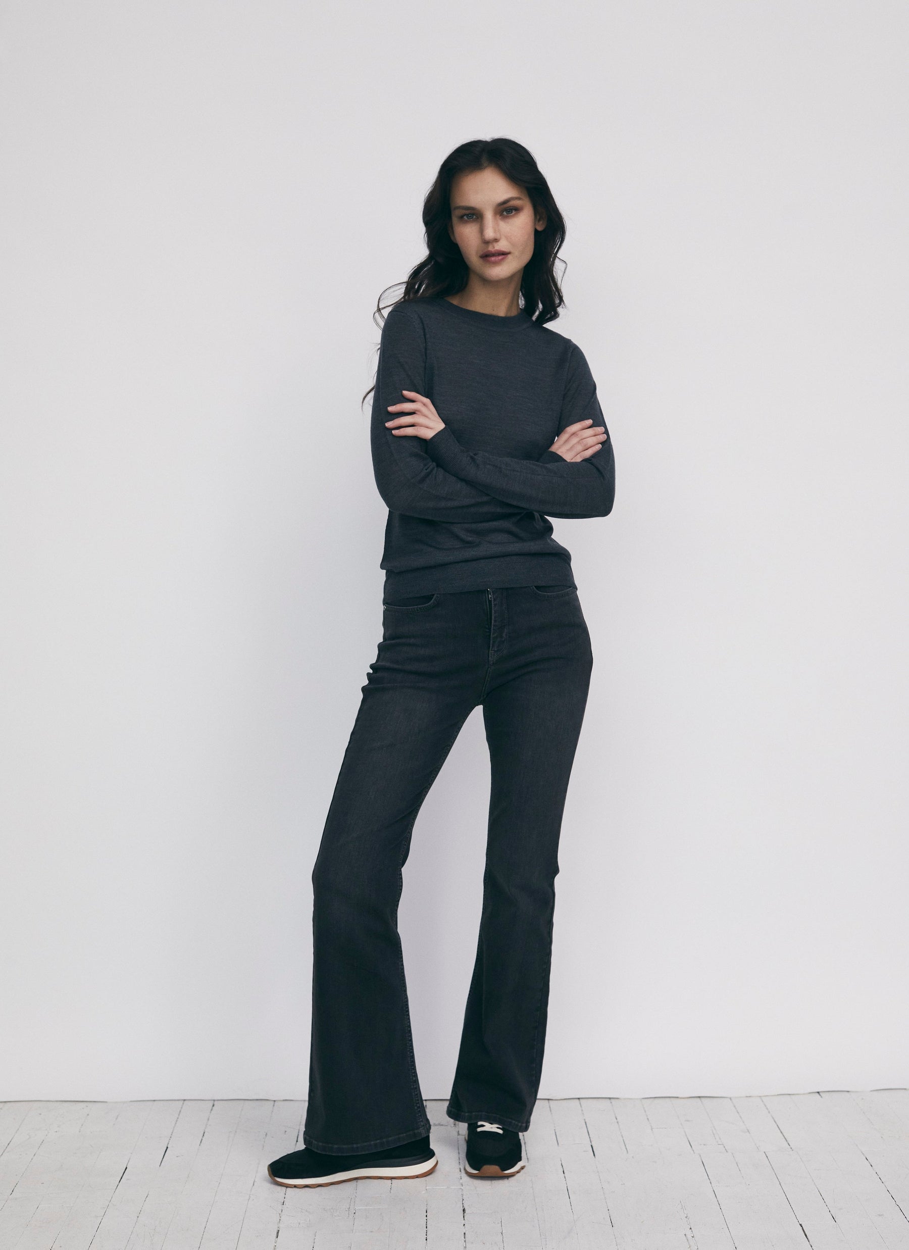 ESTELLE - High Rise Fit and Flare Denim