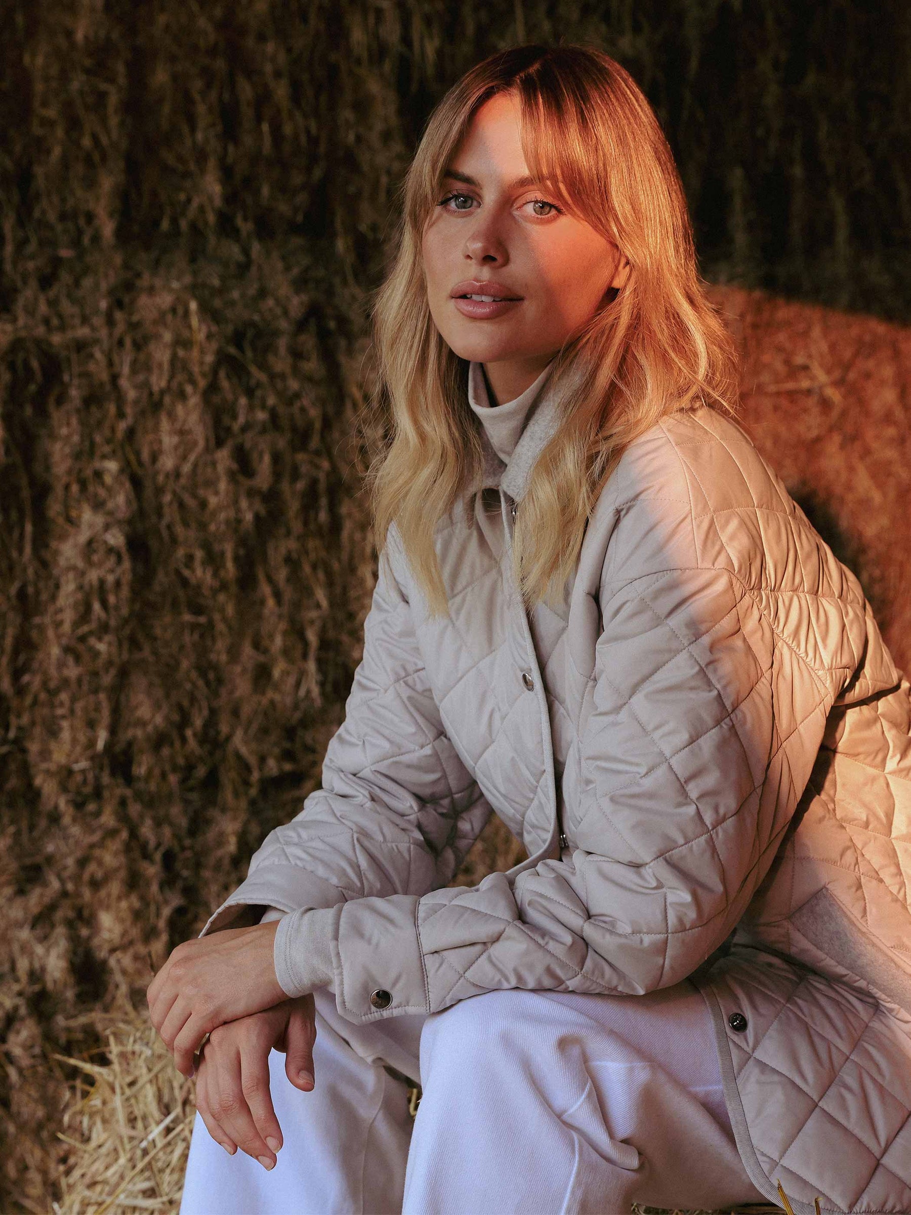 Quilted Long Sleeve Button Down Jacket