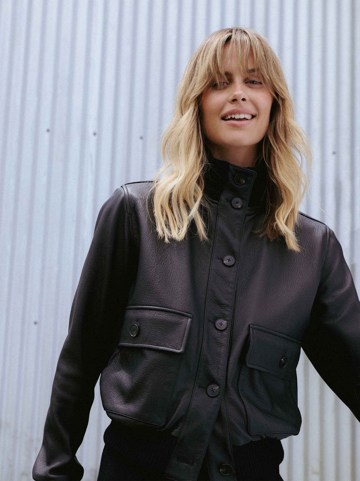 ISOLDE LEATHER BOMBER JACKET