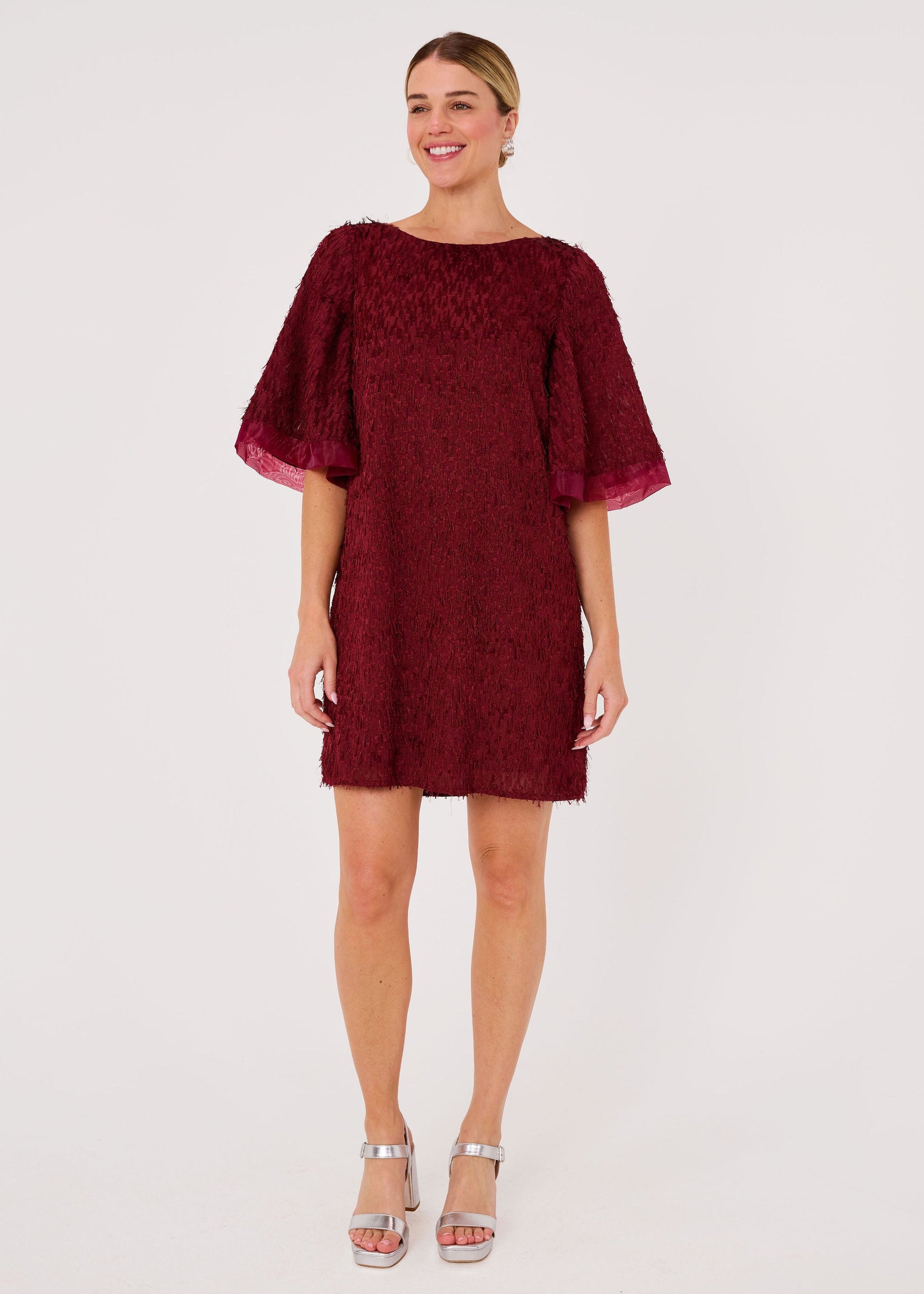 Blythe Dress Plum Fringe Chiffon