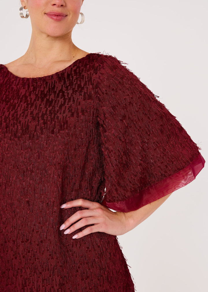 Blythe Dress Plum Fringe Chiffon