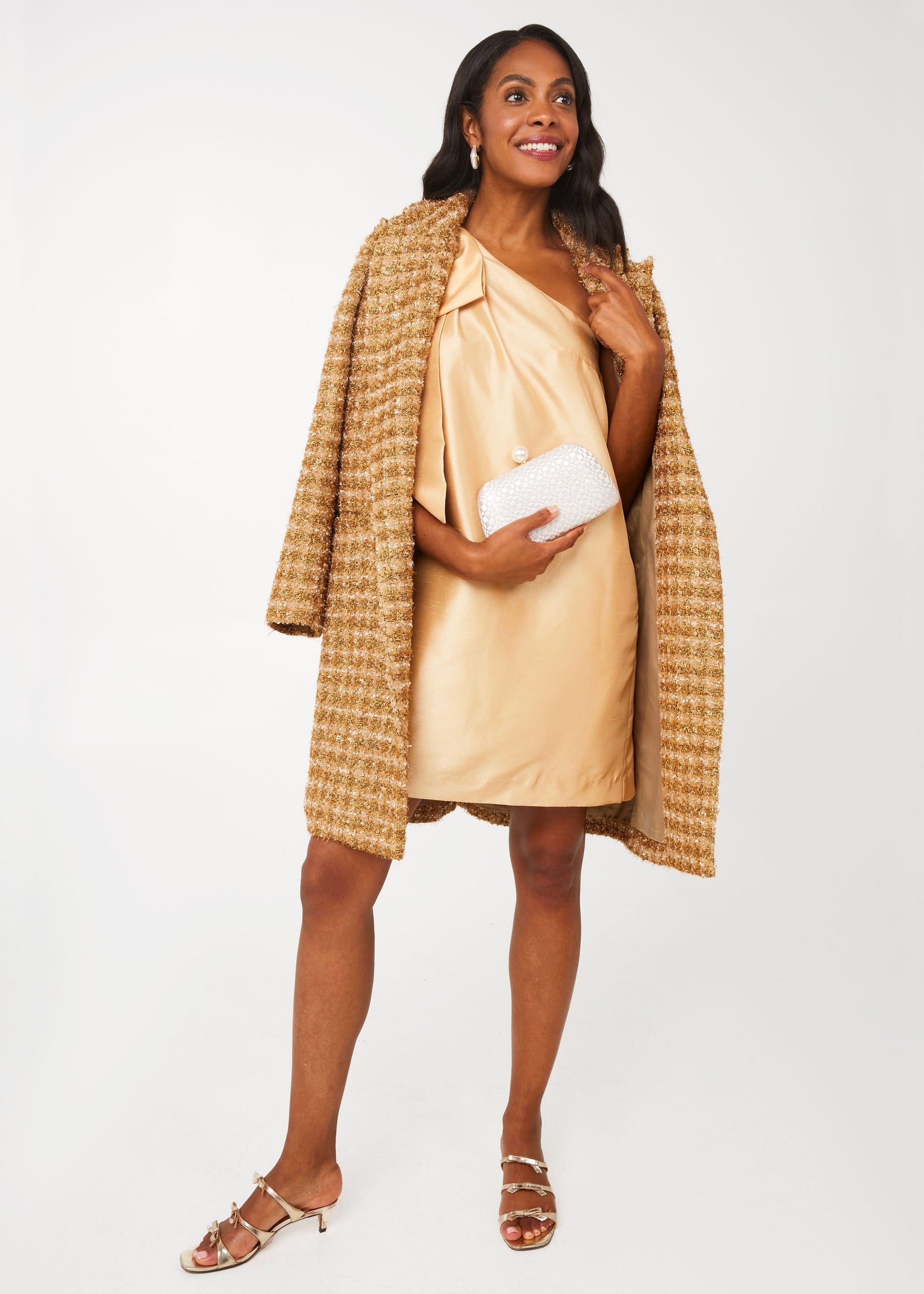 Abigail Coat Gold Tinsel Tweed