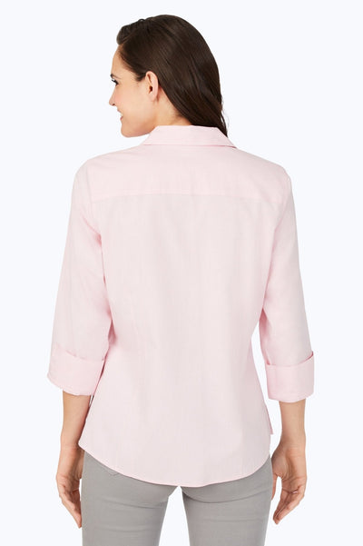 Taylor Essential Pinpoint Non-Iron Shirt #color_chambray pink