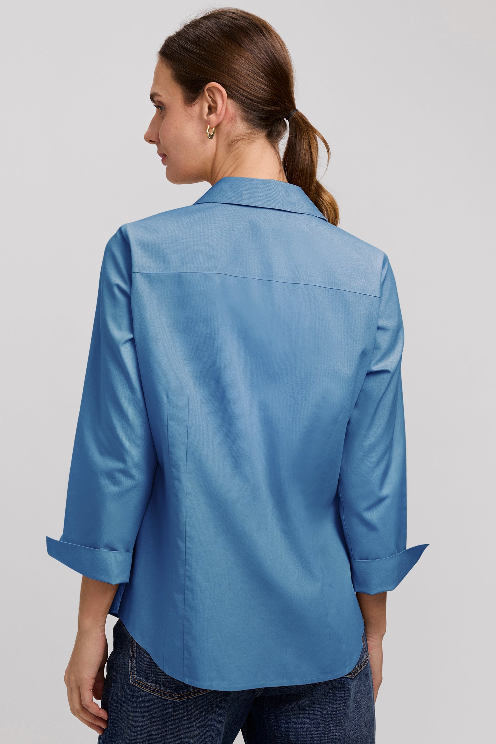 Taylor No Iron Pinpoint 3/4 Sleeve Shirt