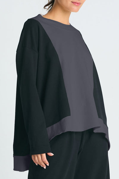 French Terry Color Block Sweatshirt