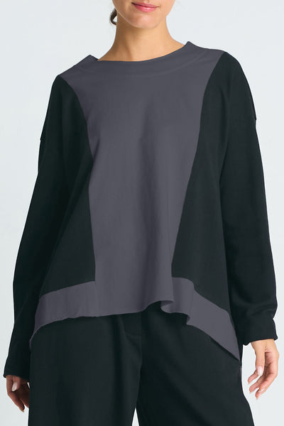French Terry Color Block Sweatshirt