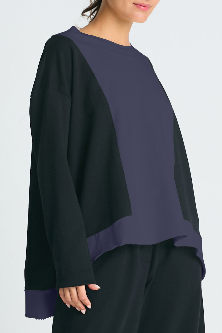 French Terry Color Block Sweatshirt