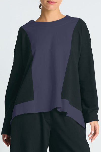 French Terry Color Block Sweatshirt