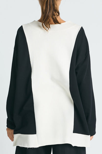 French Terry Color Block Sweatshirt