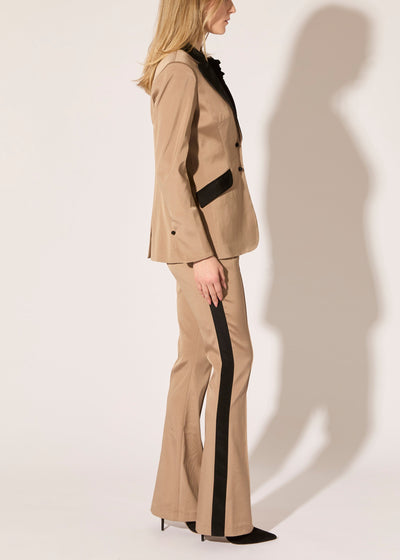 Liquid Suiting Tuxedo Flared Leg Pants - PREORDER