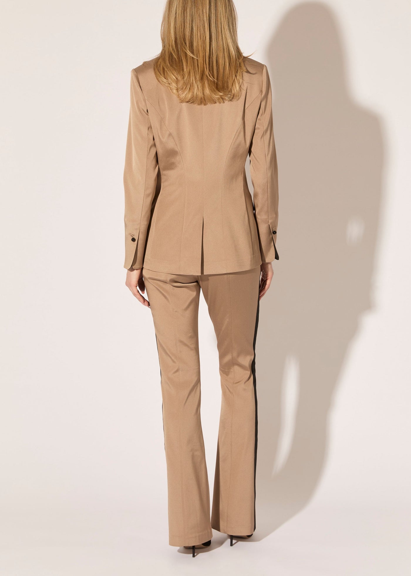 Liquid Suiting Tuxedo Flared Leg Pants - PREORDER