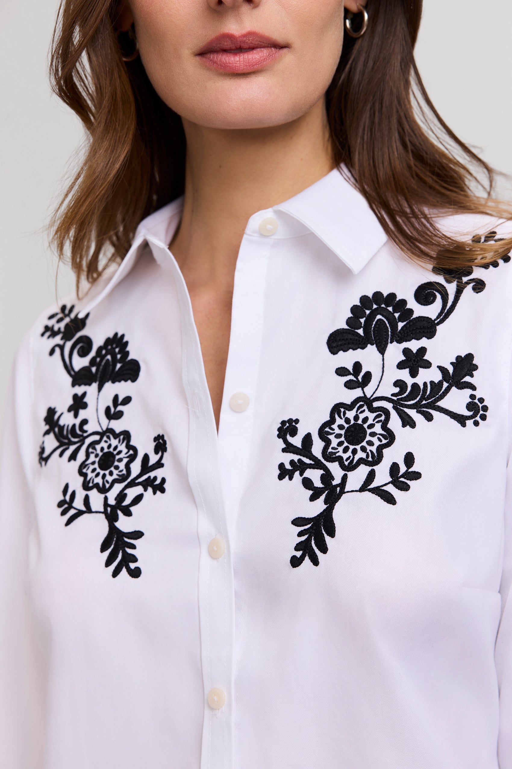 Hampton Chest Embroidery Long Sleeve Shirt