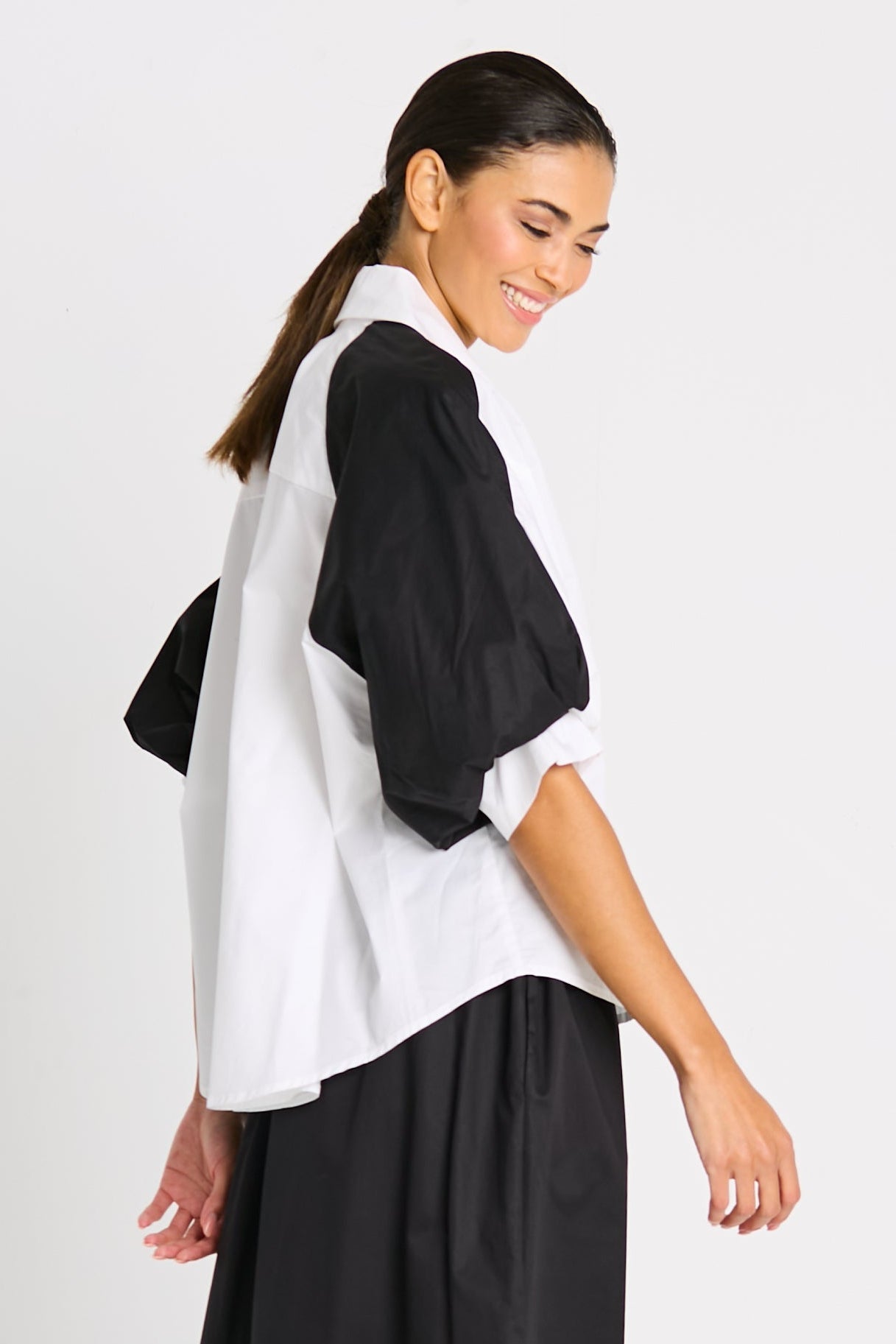 Cotton Balloon Sleeve Shirt