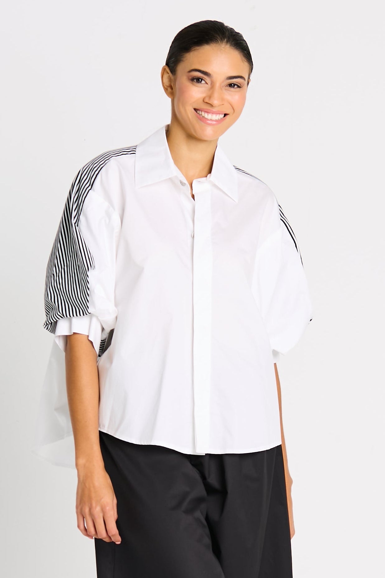 Cotton Balloon Sleeve Shirt