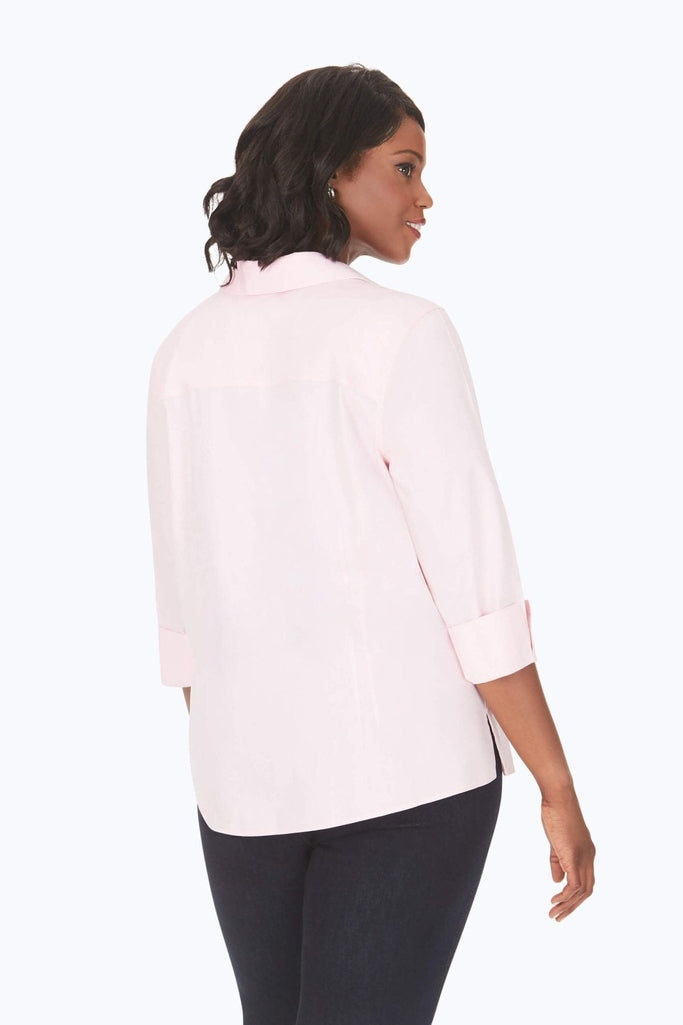Taylor Plus Essential Pinpoint Non-Iron Shirt #color_chambray pink
