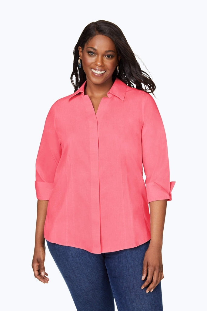 Taylor Plus No Iron Pinpoint 3/4 Sleeve Shirt (Backup)