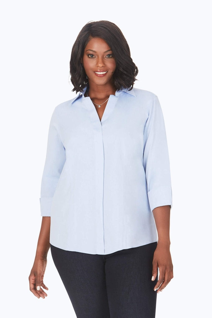 Taylor Plus Essential Pinpoint Non-Iron Shirt #color_blue wave