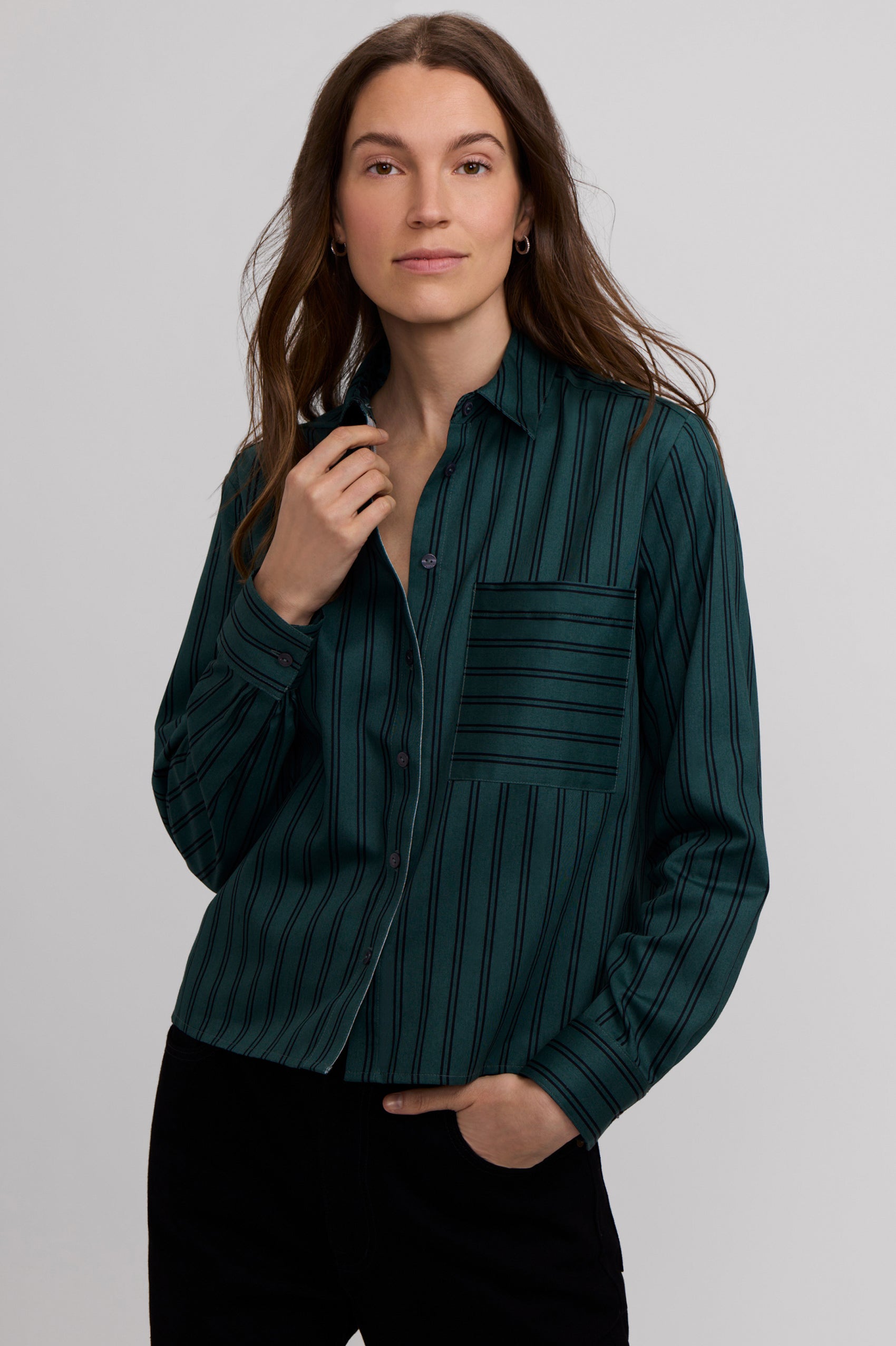 Jodie Animal Border Long Sleeve Short Shirt