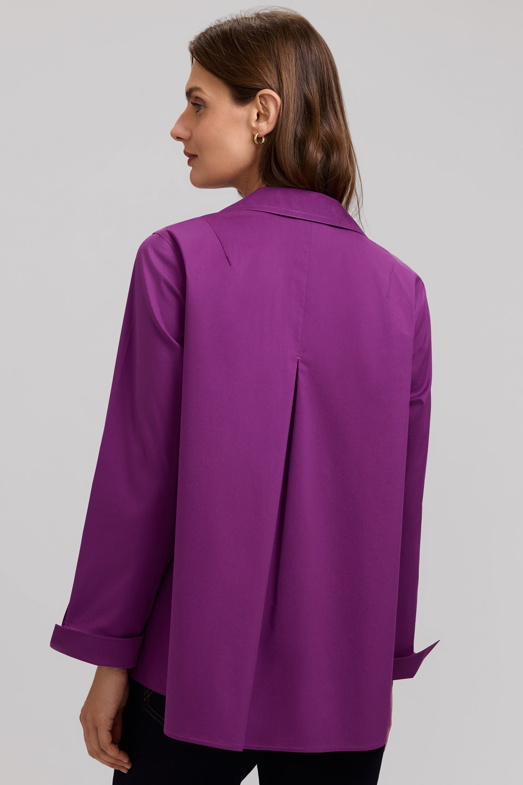Agnes No Iron Stretch Long Sleeve Popover Shirt
