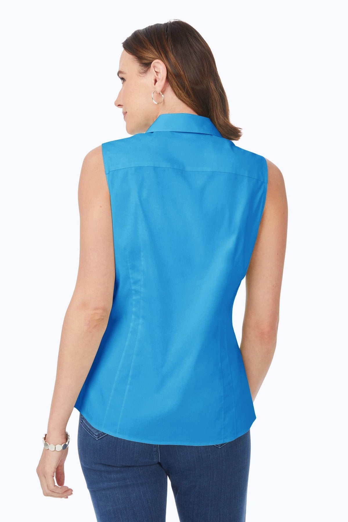 Taylor Essential Stretch Non-Iron Sleeveless Shirt #color_blue breeze