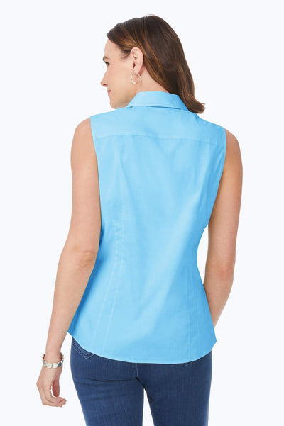 Taylor Essential Stretch Non-Iron Sleeveless Shirt #color_baltic blue