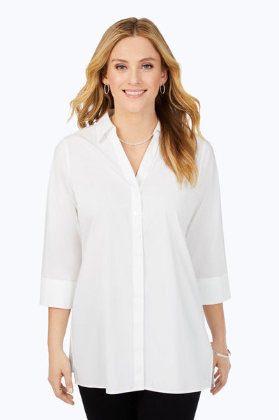 Pamela Essential Stretch Non-Iron Tunic #color_white