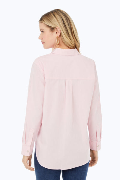 Boyfriend Pinpoint Non-Iron Tunic #color_chambray pink