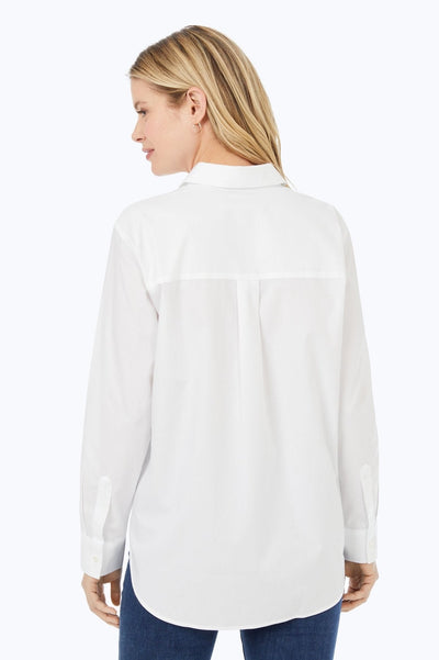 Boyfriend Pinpoint Non-Iron Tunic #color_white