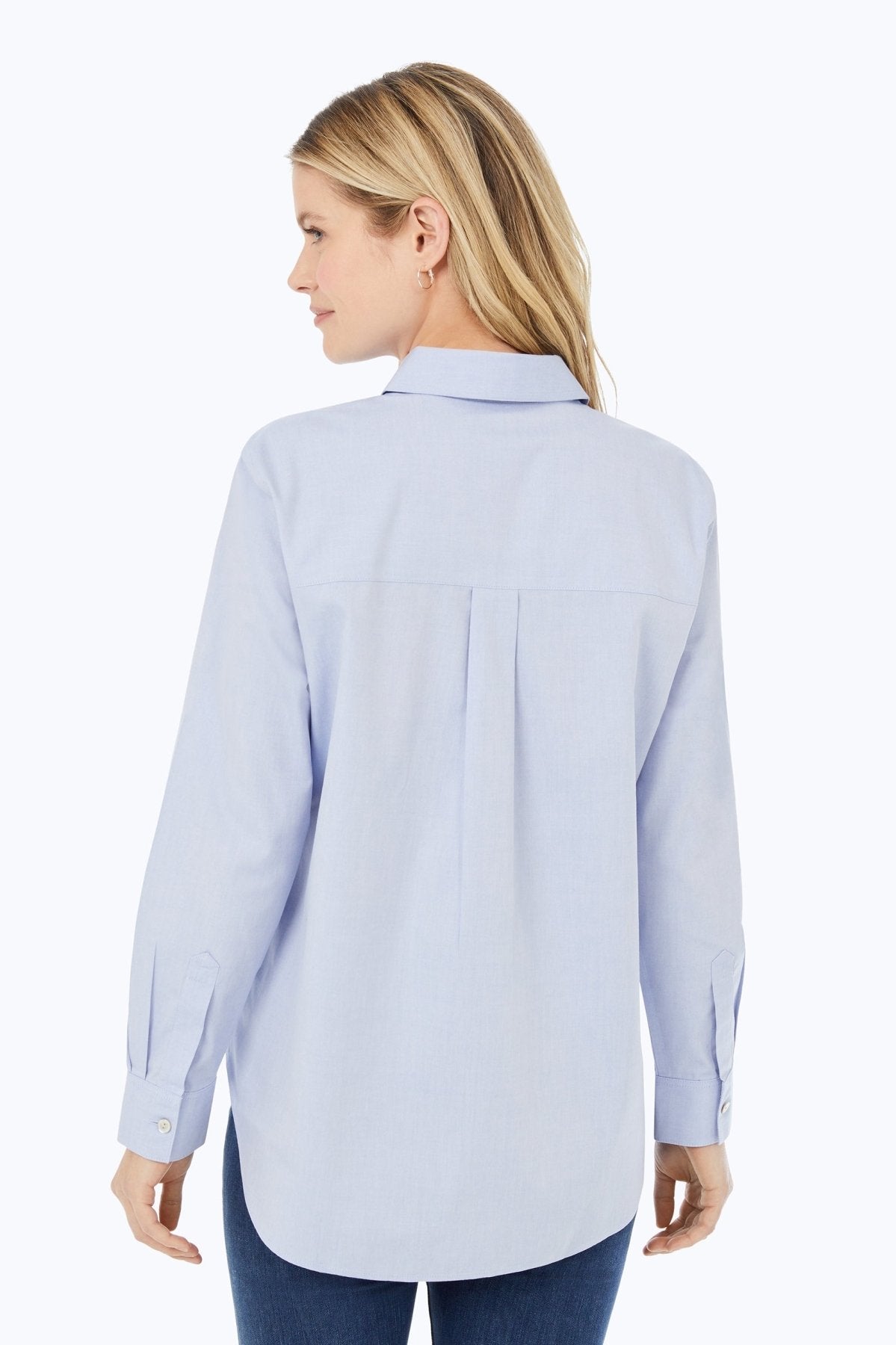 Boyfriend Pinpoint Non-Iron Tunic #color_blue wave